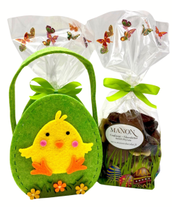 PANIER POUSSIN CHASSE AUX ŒUFS DE PÂQUES 150g