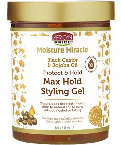 AFRICAN PRIDE – Moisture Miracle Gel Sculptant – Huile de Ricin Noire & Jojoba (510 g)