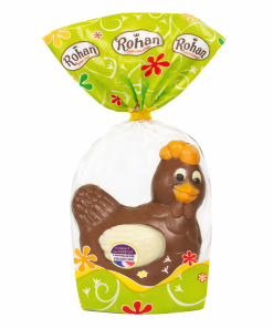 Poule en chocolat au lait 125G décorée Rohan