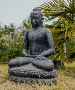 1 metre black Buddha statue in meditation position for garden