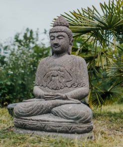 Sitting Buddha statue outdoor meditation garden 105cm XL in natural stone