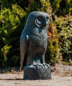 Antique black outdoor owl garden statue 100cm